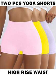 SHEIN Dewbera Women's Letter Print High Waist Daily Fitness Sports Shorts - Multicolor - View 4