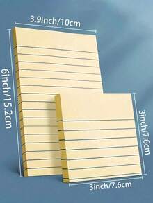 100/200 Sheets Lined Sticky Notes (4 Colors) – Portable Student Note Markers – Self-Adhesive & Easy To Apply – For Office, Home, And School – Available In Large And Small Sizes – Handy Office & Back-To-School Essential - Multicolor - View 3