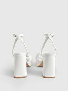 CUCCOO LuxiPop Women's Fashion White PU Platform High Heel Sandals, Summer - White PU - View 6