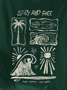 Manfinity Joysei Dark Green Tropical Print Men's Tank Top - Dark Green - View 2