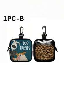 Polyester Dog Training Treat Bag With Zipper, Clear Window Single-Side Printed Portable Pet Snack Pouch, Must-Have Accessory For Dog Walking Outdoor Use - Multicolor - View 9