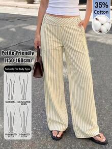 Sinnesro Women's Long Black And White Striped, High-Quality Texture, Street Style Casual, Elegant Suitable For Outings Vacation Autumn - Yellow - View 10