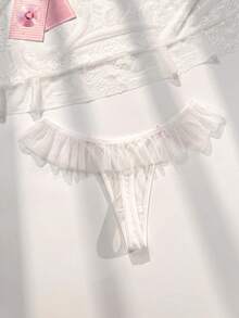 PetitDoll 1pc Women's Ruffled Sexy Thong Panty - White - View 2
