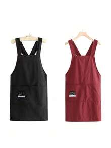 Cross-Back Kitchen Apron With Pockets, Adjustable Water-Resistant Apron For Cooking, Baking, Gardening & Work, Unisex Chef Apron - Multicolor - View 17