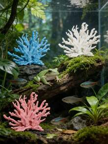 1/3pcs Imitation Soft‑Coral Bonsai, Simulated Water‑Plant Decoration, Landscape Accessory For Marine Aquarium And Regular Fish‑Tank Setup - A - View 6
