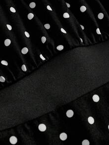 SHEIN Girlism 青少年女孩秋季修身休閒可愛簡約舒適黑色上衣，優雅約會校園風，黑色上衣、白色上衣、秋季上衣、秋季穿搭、復古 - 黑色 - 查看 4