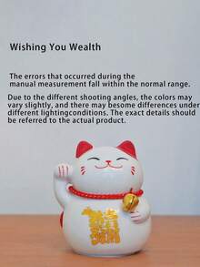 New Ceramic Wealth Cat Ornament Piggy Bank, Small And Cute, Easy To Carry. It Can Be Used As A Decoration. - multicolor - View 13