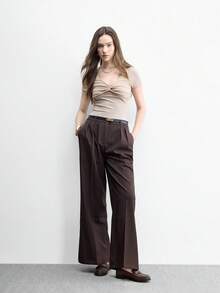 CUCCOO BIZCHIC 女款時尚百搭休閒平底樂福鞋 - 咖啡棕格子 - 查看 5