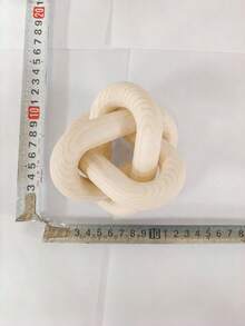 1件 3節手雕松木結鏈裝飾，現代農舍波西米亞風木製鏈飾，鄉村風桌面裝飾，適合咖啡桌，生日禮物與家居裝飾配件 - 原木色 - 查看 6