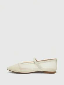 CUCCOO BIZCHIC Sederhana dan Elegan, Modis dan Serbaguna, Sepatu Flat Wanita Kasual untuk Kerja dan Perjalanan - Krem. - View 9
