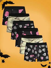 SHEIN 6pcs Men's All-Over Print Casual Everyday Boxer Briefs - Multicolor - View 1