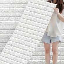 5 Rolls Foam Wall Sticker With Brick Pattern Design, Peel-And-Stick Wallpaper, Suitable For Living Room, Bathroom, Kitchen, Bedroom Home Decoration, Bathroom Wall Sticker, Kitchen Decor, Easy-To-Install Tiles. - multicolor - View 2