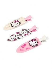 HELLO KITTY AND FRIENDS | SHEIN 3 قطع مشابك شعر بنمط كرتوني لطيف، هدايا، مشابك شعر - متعدد الألوان - مشاهدة 6