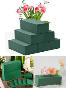 4/8/20pcs, Dry & Wet Floral Foam Bricks, Green Polystyrene Foam Blocks, Suitable For Flower Arranging, Plant Decor And Craft Making, Spring Flower Arranging And Crafting. Applicable For Flower Shop Flower Arranging - Upgrade large - View 7