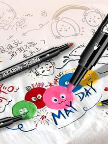 Fabric Marker Pen Is Washable, T-Shirt Clothes Painting Fabric Pen Is Waterproof, And The Fabric Pen Does Not Fade (Available In Single And Double Head Versions) - multicolor - View 14
