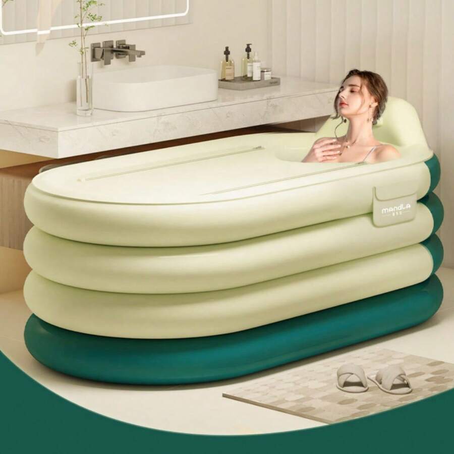 1PC Portable Inflatable Bathtub For Adults – Foldable, Thickened, Heat-Retaining; Suitable For Herbal Baths, Steam Baths, And Soaking. - Multicolor - View 1