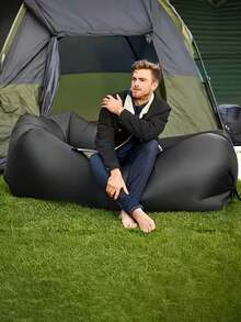 Outdoor Slouchy Automatic Inflatable Sofa Bag, Portable Inflatable Sofa Lounge Chair - No Pump Required Automatic Inflatable Slouchy Sofa/Air Mattress; Quick Inflation Portable Air Cushion Sofa, Waterproof Leak-Proof Polyester Fabric - Multicolor - View 3