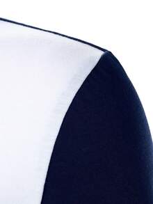 Calvornis Men Contrast Panel Polo Shirt, Formal, Ceremony - Multicolor - View 4