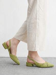 CUCCOO BIZCHIC Nuevo Diseño de Bailarinas Estilo Minimalista Puntiagudo para Desplazamientos, Elegantes, Adecuadas para Navidad y Primavera - Verde claro, - Ver 4