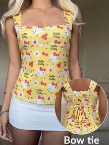 CovetEZ HELLO KITTY AND FRIENDS | SHEIN 女款 IP 聯名印花背心，適合外出、街頭穿搭、居家穿著，可愛時尚 - 彩色 - 查看 2