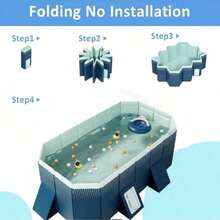 Foldable Non-Inflatable Family Swimming Pool, Adult & Child Portable Ground Pool, Easy Installation For Outdoor Backyard Garden Camping, Durable PVC Material - A - View 11