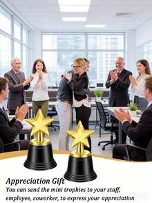 Graduation Gifts 12/20/30 Pcs Mini Gold Star-Shaped Plastic Trophy, Perfect For Back-To-School Season, Graduation Gifts,Sports Events, And Award Ceremonies. Made Of Plastic, This Star-Shaped Trophy Is Ideal For Awards, Five-Pointed Star Trophies - Multicolor - View 5