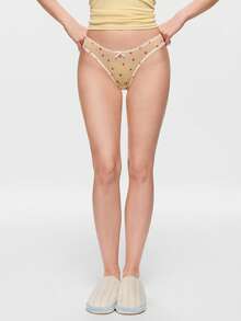 Bonmuse 5 Pack Women's Solid & Fruit, Leopard, Bow Decor Comfortable Thong Underwear - Multicolor - View 3