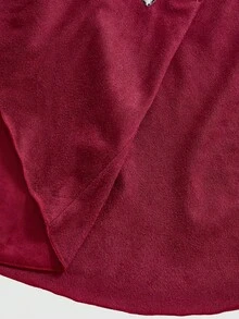 ROMWE Chaqueta capa con capucha bordada con hojas estilo Fairycore talla grande - Rojo - Ver 5