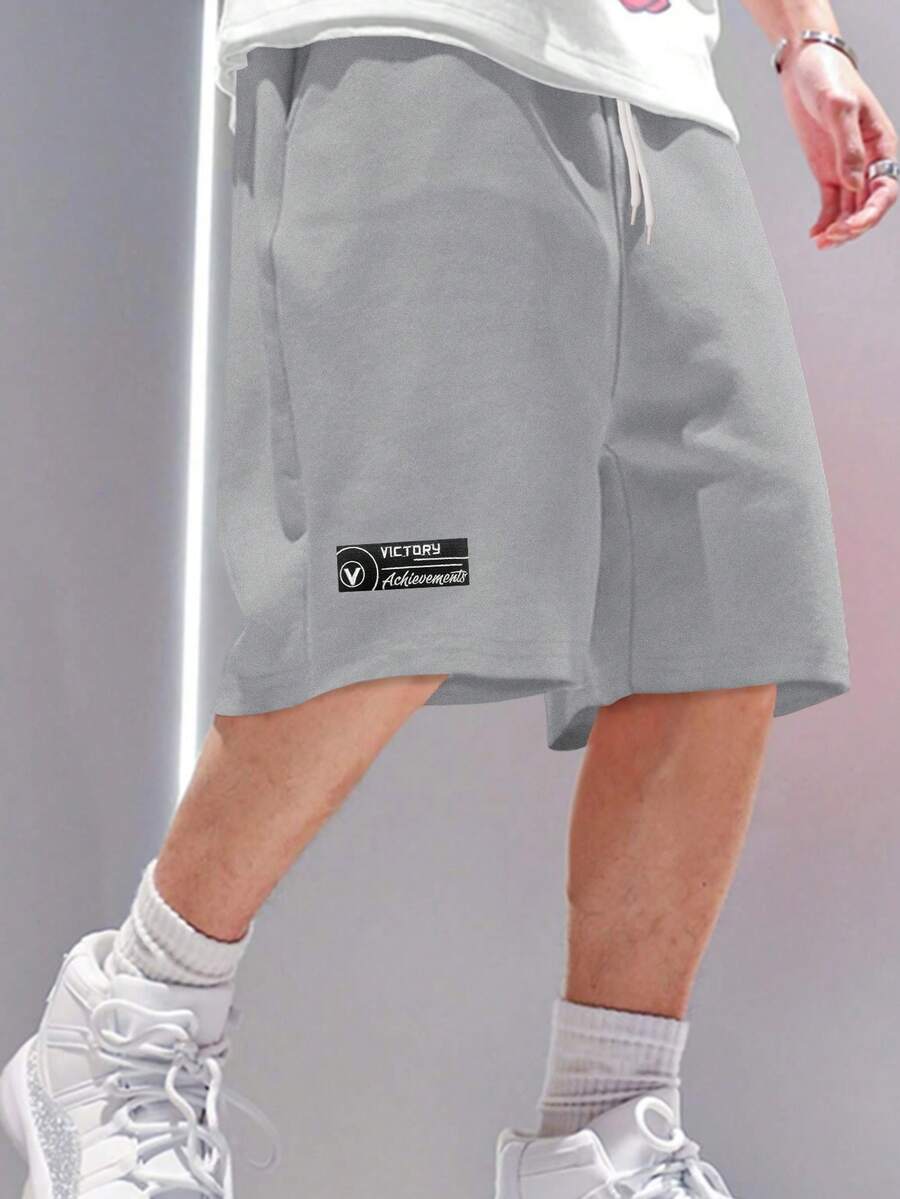 Manfinity Hypemode Men's Plus Size Fashionable Loose Simple Casual Shorts - Grey - View 1