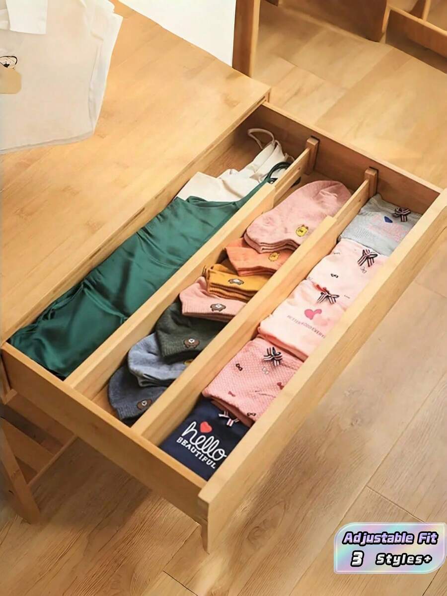 1/2/4 PCS Adjustable Expandable Spring Loaded Drawer Dividers Organizers Non Slip Sturdy Durable Easy Install No Tools Needed For Kitchen Bathroom Bedroom Office Desk Vanity Home Storage Space Saving Organization - Multicolor - View 1