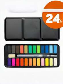 Portable Solid Watercolor Paint Kit With Mixing Palette, DIY Art Supplies In Metal Case, Travel Painting Set For Journaling & Card Making, Adults - one-size - View 8