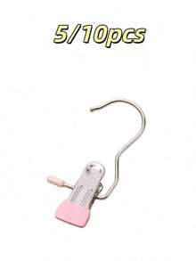 1/5/10pcs Premium Stainless Steel Clothes Clips, Adjustable Metal Pants Hangers With Clips, Portable Clothing Decorative Clips, Suitable For Home Storage, Home Decor, Room Decor, Travel Essentials And Back To School Essentials - Multicolor - View 18