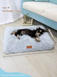 1PC Washable Plush Anti Slip Fluffy Comfy Pet Crate Bed For Dogs Cats Small Medium Large Jumbo Breeds Pet Supplies Dog Bed Cat Bed - Light Grey - View 7