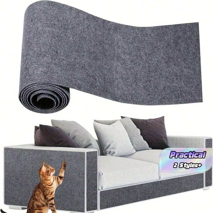 Customizable Self-Adhesive Multi-Color Cat Scratch Pad, Suitable For Cat Trees, Furniture Protection, Sofa, Stairs, Floor, Wall, Ground Protection, Durable Scratch Pad, Ideal Cat Furniture Protector Mat, Multiple Colors Available - Beige - View 1