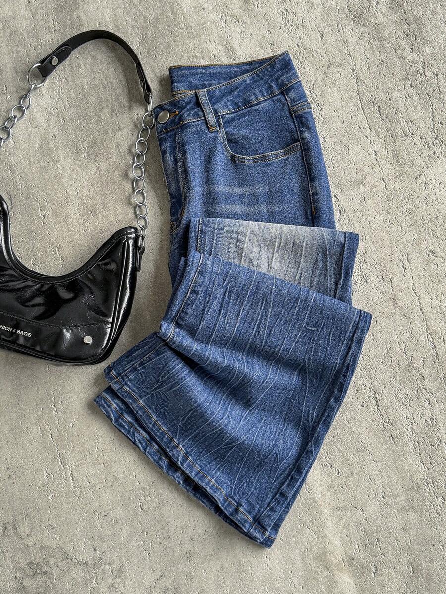 Attitoon 女款休閒百搭喇叭腿牛仔褲，附口袋，秋季款