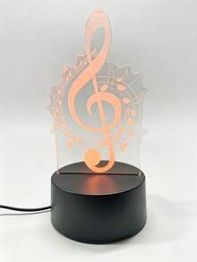 1PC 3D Musical Note Night Light, Creative Colorful Decorative Lamp, Room Atmosphere Lamp, Birthday Gift For Music Lover Friends - Multicolor - View 4