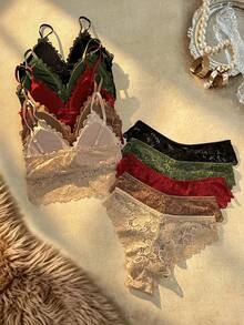 Bare Chapter 10pcs Lace Elegant Lingerie Set - Multicolor - View 2