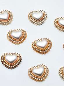 50Pcs 30Pcs 25mm Heart Shaped Crystal Stone Faux Pearl Decor Mix For Home Clothing DIY Jewelry Making Supplies Craft Beads Accessory - 25Mm heart - View 5