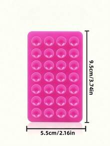 1pc Double-Sided Silicone Suction Phone Holder – Reusable Washable Pad, Strong Non-Slip Grip, No Glue Residue For Car/Desk/Mirror - Multicolor - View 3