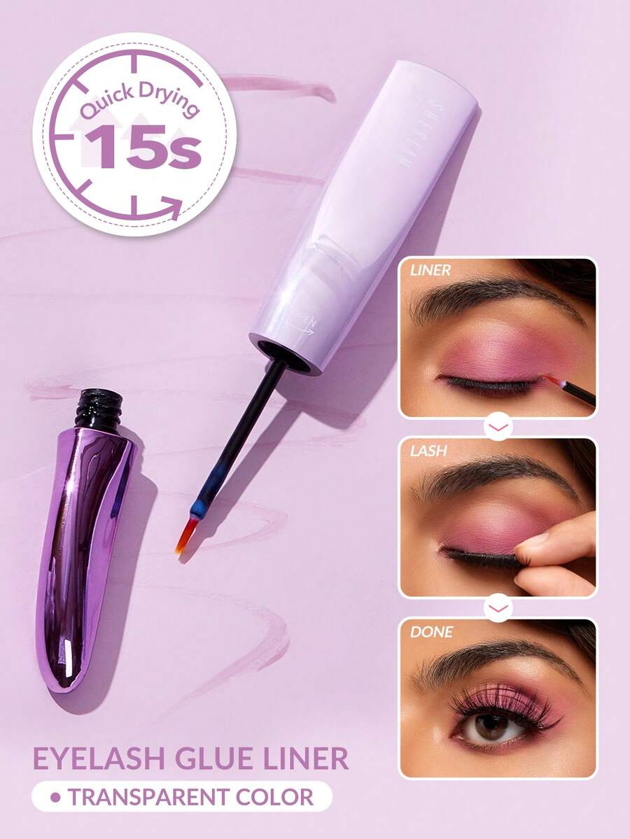 SHEGLAM All Eyes On You 睫毛膠眼線液透明防水液體假睫毛膠持久防汗透明眼線筆專業眼妝眼線筆