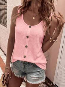 EMERY ROSE Women's Solid Color Casual Versatile Daily Wear Top - Pink - View 1
