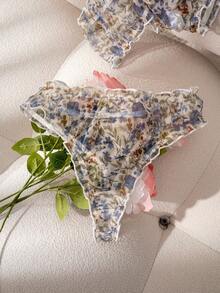 SHEIN 女款花卉無鋼圈舒適內衣套裝 2件組 - 彩色 - 查看 6
