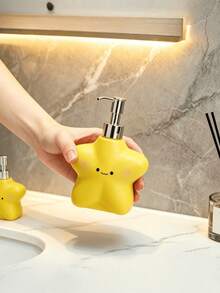 1PC Cute Star Design Liquid Soap Dispenser Pump Bottle Plastic Multifunctional For Bathroom Kitchen Lotion Hand Wash Container Home Decor Desk Ornament Housewarming Gift, Travel Bottle Set - View 9