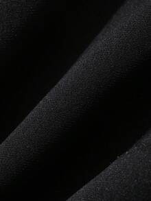 FRIFUL 女款優雅商務休閒通勤晚餐辦公對比色蕾絲拼接雙排扣背心，黑色花卉夏季款 - 黑色 - 查看 3