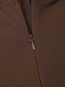 Girls' (Big) Fitted Hooded Jumpsuit, Casual And Comfortable For Daily Wear - Coffee Brown - View 5