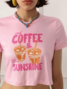 Chillnights 女款街頭風休閒標語印花圓領可穿式睡衣上衣 T-Shirt - 彩色 - 查看 3