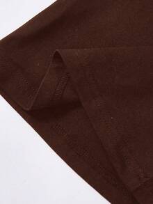 SHEIN Teen Girl Colorblock Folded Waist Flare Pants - Brown - View 7
