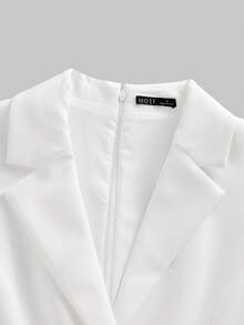 MOTF PREMIUM VESTIDO CORTO ELEGANTE ADORNADO CON PERLAS FALSAS Y diamante de imitación - Blanco - Ver 5
