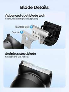 Teckwe Rechargeable Electric Body Hair Trimmer For Men, Waterproof Groin Hair Clipper With Charging Base And Guide Combs - Black - View 3