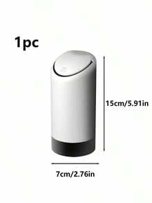 1pc Black/White Car Mini Trash Can, Car Silicone Garbage Can, Silent And Easy To Clean - Multicolor - View 12